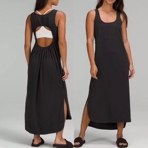 Lululemon Pima Cotton Open-Back Midi Dress - Black